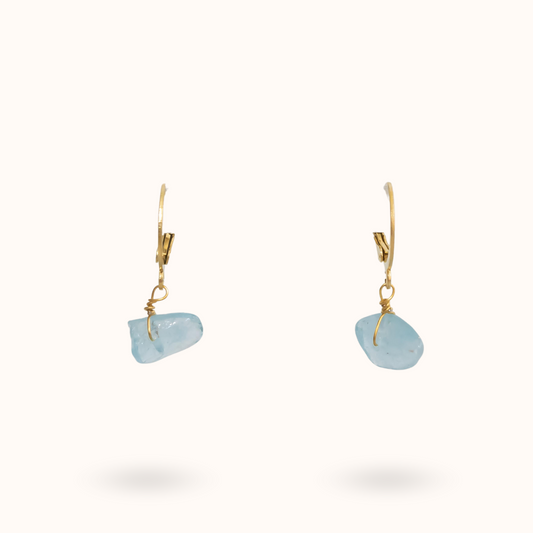 Gemstone Earrings Aquamarine (Clarity) Gold