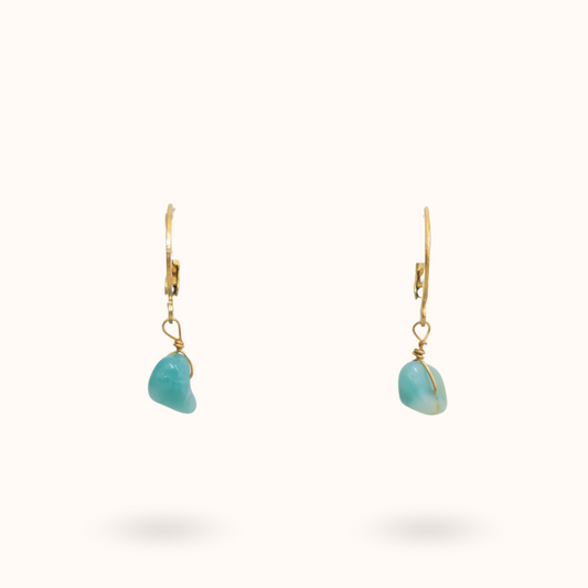Gemstone Earrings Amazonite (Balance) Gold