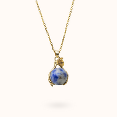 Necklace Hands Blue Spot Jasper (Inner Strength) Gold