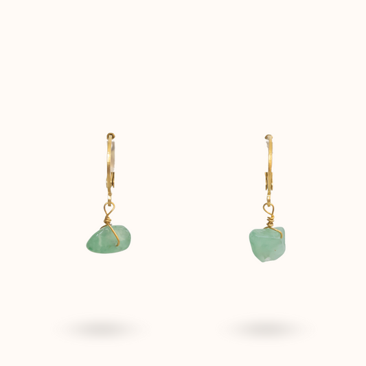 Gemstone Earrings Aventurine (Well Being) Gold