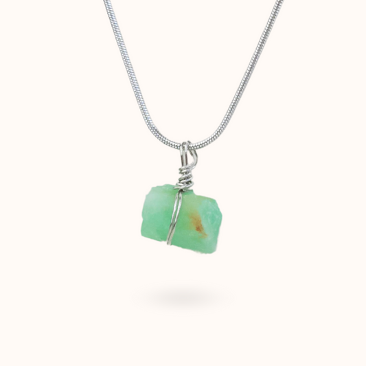 Smaragd Rohstein Kette Silber