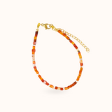 Red Agate Bracelet Gold