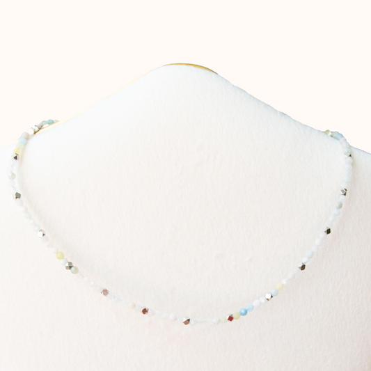 Morganit Choker Silber