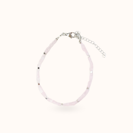 Rosenquarz Armband Silber
