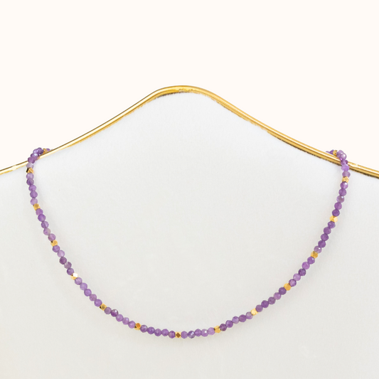 Edelstein Choker Amethyst (Heilung) Gold