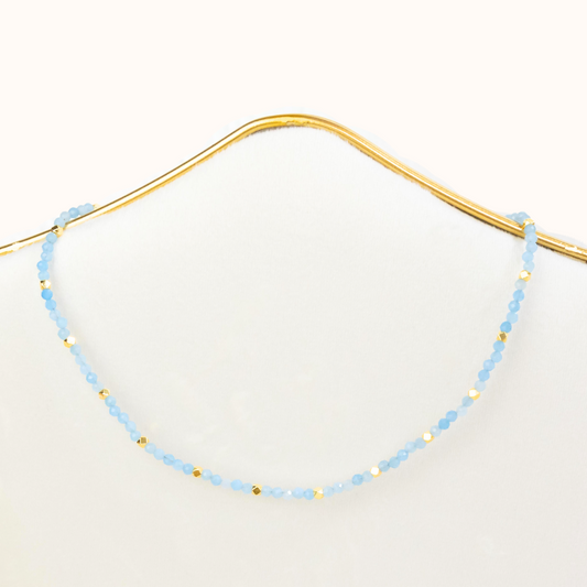 Aquamarin Choker Gold