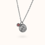 Sagittarius Coin Birthstone Necklace Silver