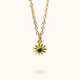 Fine Line Necklace Onyx (Anti Stress) Flower Gold