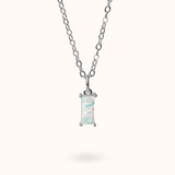 Fine Line ketting opaal (Purity) rechthoek zilver