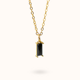 Fine Line Necklace Onyx (Anti Stress) Rectangle Gold