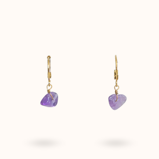 Gemstone Earrings Amethyst (Healing) Gold