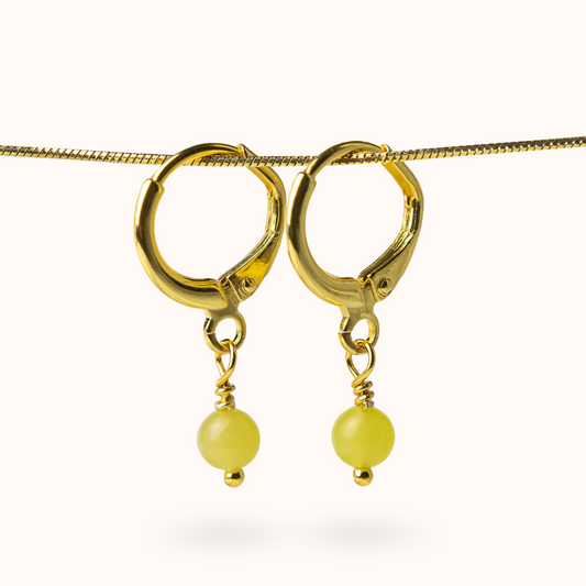 Fine Line Ohrringe Citrin Kugel (Erfolg) Gold