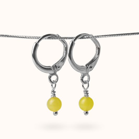 Fine Line Ohrringe Citrin Kugel (Erfolg) Silber