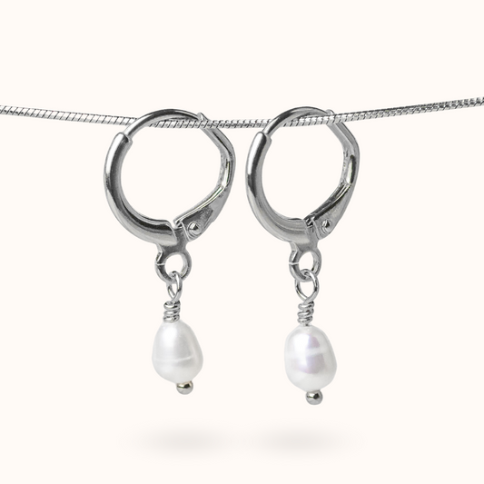 Fine Line Earrings Sweetwater (Purity) Pearl Ball Silver