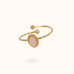 Gemstone Ring Rose Quartz Gold