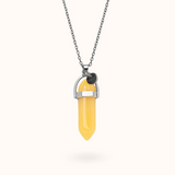 Necklace Pendant Yellow Jade (Self-sufficiency) Silver