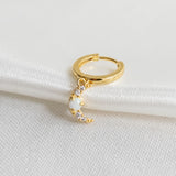 Opal-Mond-Ohrring Gold