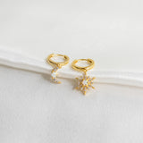 Opal-Mond-Ohrring Gold