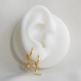 Opal-Mond-Ohrring Gold