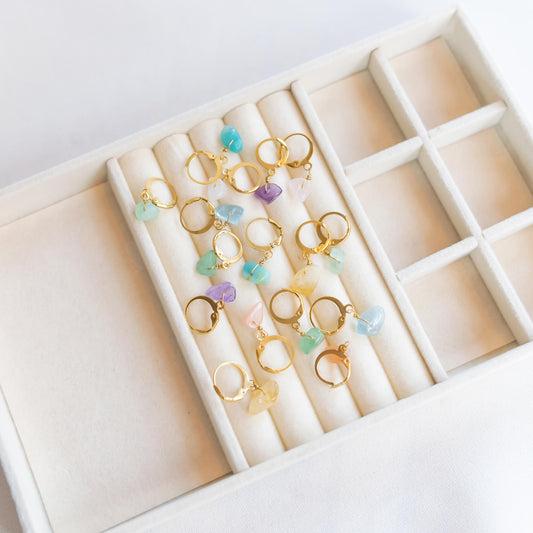 Edelstein Ohrringe Rosenquarz (Love) Gold