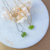 Peridot Raw Stone Necklace Gold