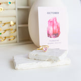 Herzring mit Geburtsstein für Oktober – Turmalin