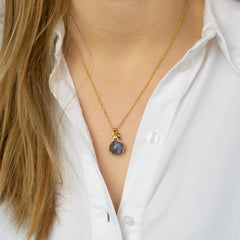 Necklace Hands Blue Spot Jasper (Inner Strength) Gold