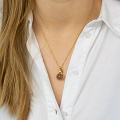 Necklace Hands Grey Moonstone (Intuition) Gold