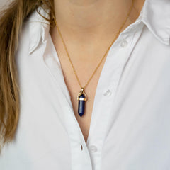 Necklace Pendant Lapis Lazuli (Self-confidence) Gold