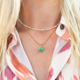 Emerald Raw Stone Necklace Gold