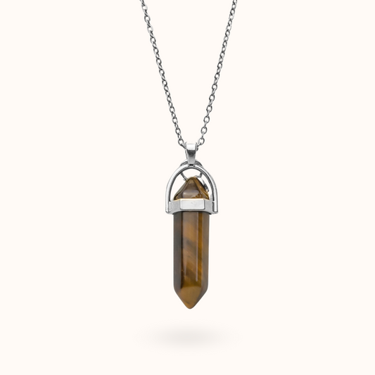 Halskette Anhänger Tigerauge (Schutz) Silber