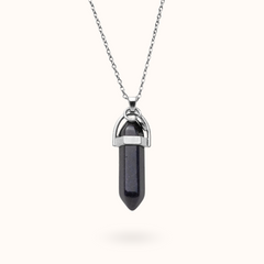 Ketting Pendant Blauw Zand (Leiderschap) Zilver
