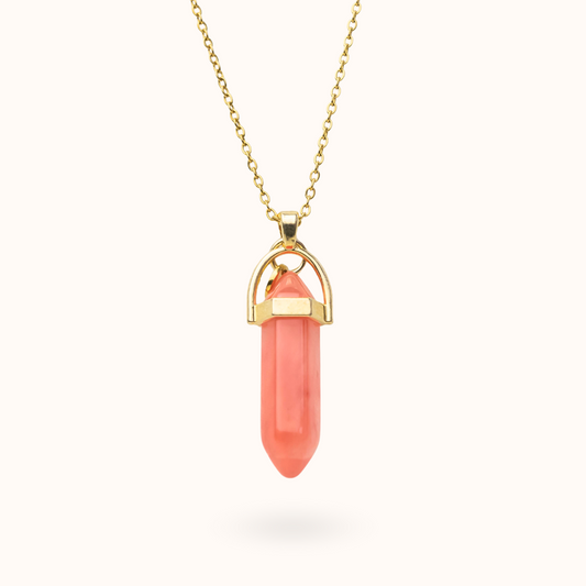 Necklace Pendant Watermelon Tourmaline (Feelings) Gold