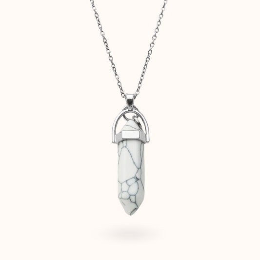 Halskette Anhänger Howlith (Ruhe) Silber