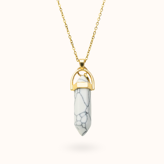 Necklace Pendant Howlite (Calmness) Gold