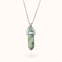 Necklace Pendant Chinese Jade (Luck) Silver