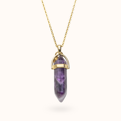 Necklace Pendant Amethyst (Healing) Gold