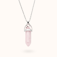 Necklace Pendant Rose Quartz (Love) Silver