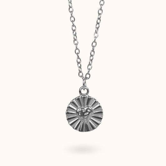 Love Coin Necklace Silver