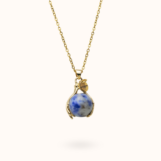 Ketting Handjes Blue Spot Jaspis (Innerlijke Kracht) Goud