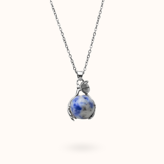 Blue Spot Jasper Embrace Necklace Silver