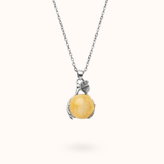 Ketting Handjes Gele Jade (Zelfvoorzienendheid) Zilver