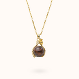 Ketting Handjes Mahonie Obsidiaan (Anti Blokkades) Goud