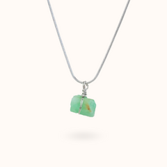 Gemstone Necklace Raw Amazonite Stone Silver