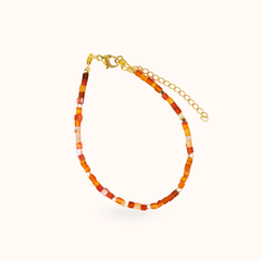 Gemstone Bracelet Red Agate Gold