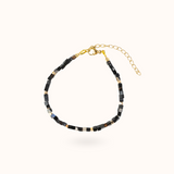 Edelsteinarmband Schwarzer Achat (Stabilität) Gold