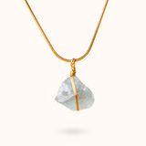 Fluorit Rohstein Kette Gold