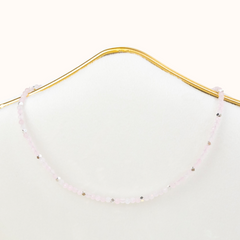 Gemstone Choker Rose Quartz Silver