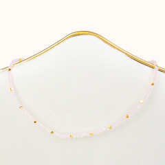 Gemstone Choker Rose Quartz Gold