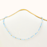 Aquamarijn Choker Goud